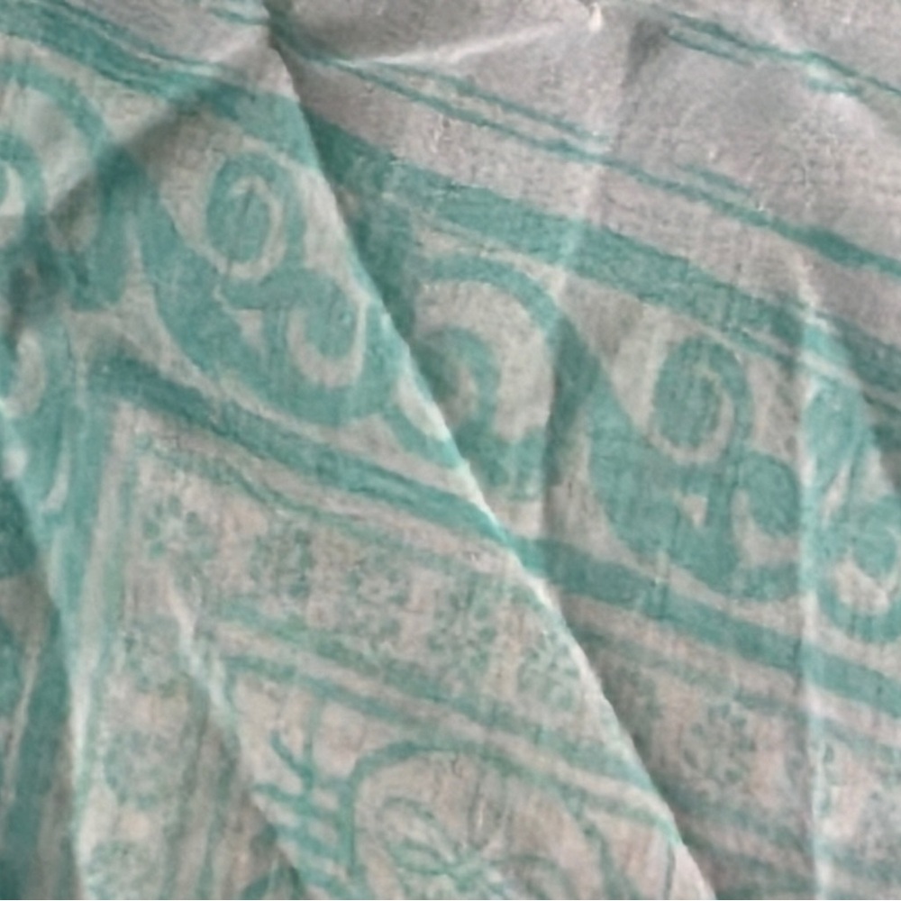 Mint Green Patterned square Scarf - Picture 6 of 12
